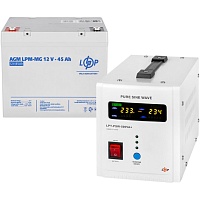 Источник бесперебойного питания (ИБП) LogicPower LPY-PSW-500VA + LPM-MG 12V - 45Ah (29621)