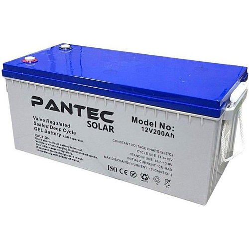 Аккумулятор Pantec GEL 12V (12V/200Ah/2400Wh) (PTG200-12)