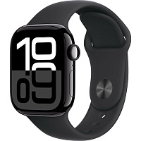 Смарт-часы Apple Watch Series 10 GPS 42mm Jet Black Aluminum Case with Black Sport Band M/L (MWWF3)