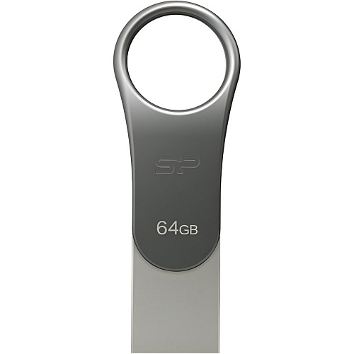 USB флеш-накопитель Silicon Power Mobile C80 64GB USB-A 3.2 Gen 1 / USB-C Silver (SP064GBUC3C80V1S) USB флеш-накопитель Silicon Power Mobile C80 64GB USB-A 3.2 Gen 1 / USB-C Silver (SP064GBUC3C80V1S)