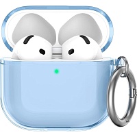 Чехол AhaStyle Transparent TPU Silicone Case для AirPods 4 Blue Чехол AhaStyle Transparent TPU Silicone Case для AirPods 4 Blue