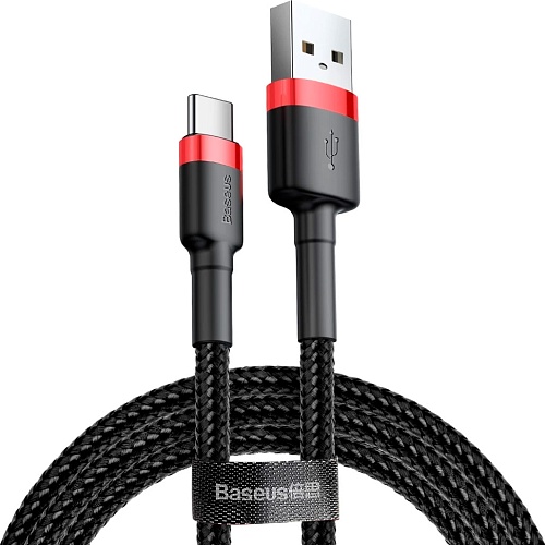 Кабель Baseus Cafule USB to USB-C 2m Red/Black (CATKLF-C91)