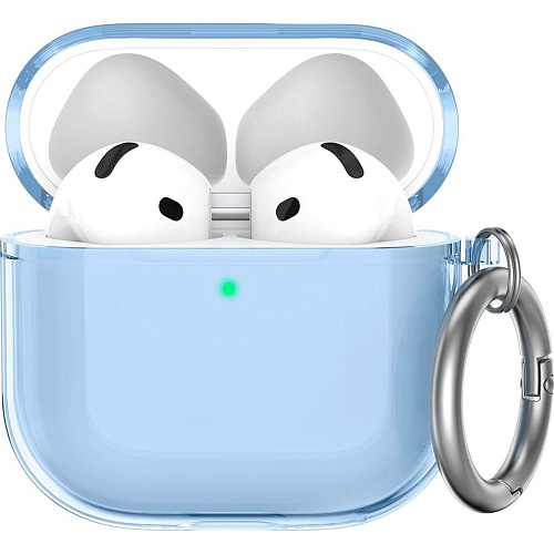 Чехол AhaStyle Transparent TPU Silicone Case для AirPods 4 Blue