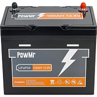Аккумулятор PowMr LiFePO4 12V (12.8V/100Ah/1280Wh) (POW-100AH-12.8V-MINI)