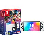 Портативная игровая консоль Nintendo Switch OLED with White Joy-Con + Mario Kart 8 Deluxe