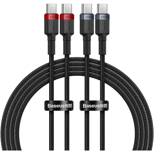 Кабель Baseus Cafule Charging Type-C to Type-C 100W 2m 2pcs Black (P10318306003-01) - придбати в Дніпрі, Україні: ціна, характеристики | інтернет-магазин TOUCH