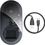 Бездротовий зарядний пристрій Baseus Simple 2in1 Wireless Charger 18W Transparent (WXJK-A01)