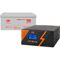 Источник бесперебойного питания (ИБП) LogicPower LPM-PSW-1500VA 12V + АКБ LPM-GL 12V - 200 Ah (29695)