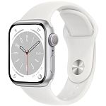 Смарт-часы Apple Watch Series 8 41mm Silver Aluminum Case with White Sport Band S/M (MP6L3)