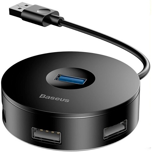 USB-хаб Baseus Round Box 4-Port USB-A Black 0.1м (CAHUB-F01) USB-хаб Baseus Round Box 4-Port USB-A Black 0.1м (CAHUB-F01)