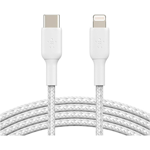 Кабель Belkin Boost Up Charge Braided USB-C to Lightning 1м White (CAA004BT1MWH) - придбати в Дніпрі, Україні: ціна, характеристики | інтернет-магазин TOUCH