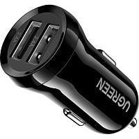 Автомобільний зарядний пристрій Ugreen ED018 Dual USB Car Charger 24W 2.4A Black (50875) - придбати в Дніпрі, Україні: ціна, характеристики | інтернет-магазин TOUCH Автомобільний зарядний пристрій Ugreen ED018 Dual USB Car Charger 24W 2.4A Black (50875) - придбати в Дніпрі, Україні: ціна, характеристики | інтернет-магазин TOUCH
