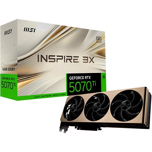 Відеокарта MSI GeForce RTX 5070 Ti 16G INSPIRE 3X OC PLUS (G507T-16I3CP) UA - придбати в Дніпрі, Україні: ціна, характеристики | інтернет-магазин TOUCH