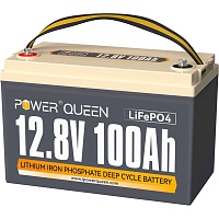 Аккумулятор Power Queen LiFePO4 12V (12.8V/100Ah/1280Wh) Аккумулятор Power Queen LiFePO4 12V (12.8V/100Ah/1280Wh)