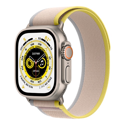 Смарт-годинник Apple Watch Ultra 49mm Titanium Case with Yellow/Beige Trail Loop S/M (MNHD3/MNHK3) - придбати в Дніпрі, Україні: ціна, характеристики | інтернет-магазин TOUCH