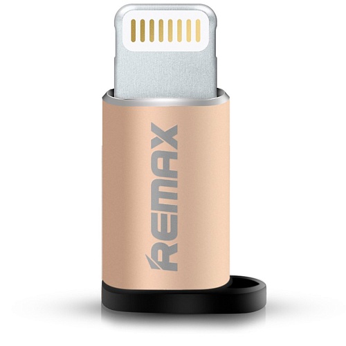 Переходник Remax Visual RA-USB2 microUSB to Lightning (Gold)