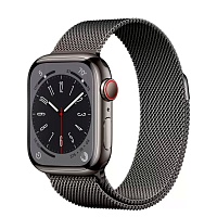 Смарт-часы Apple Watch Series 8 GPS + Cellular 45mm Graphite Stainless Steel with Graphite Milanese Loop (MNKW3/MNKX3)