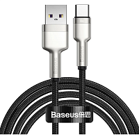 Кабель Baseus Cafule Metal Data Cable USB to USB-C 0.25m Black (CAKF000001)