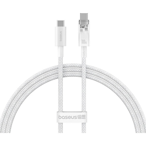 Кабель Baseus Explorer with Smart Temperature Control USB-C to USB-C 100w 2m Stellar White (P10319703221-01) Кабель Baseus Explorer with Smart Temperature Control USB-C to USB-C 100w 2m Stellar White (P10319703221-01)