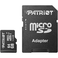 Карта памяти Patriot LX microSDHC 64GB UHS-I Class 10 + SD адаптер (PSF64GMCSDXC10) Уценка Карта памяти Patriot LX microSDHC 64GB UHS-I Class 10 + SD адаптер (PSF64GMCSDXC10) Уценка