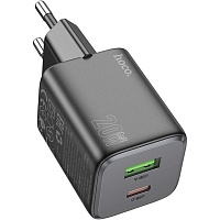 Сетевое зарядное устройство Hoco N41 20W USB-A + USB-C Black Сетевое зарядное устройство Hoco N41 20W USB-A + USB-C Black