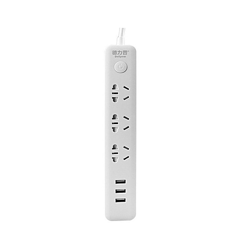 Сетевой фильтр Xiaomi DeliPow Power Strip 3 розетки; 3 USB 1.8m White (DLP-C1133U1,8)