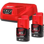Аккумуляторы к электроинструменту + зарядное устройство Milwaukee M12 NRG-202 (4933459209)