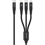 Кабель Proove Hydra 3 in1 Type-C + Micro USB + Lightning 1m Black (CCHY15012101)