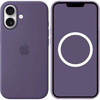 Чехол Silicone Case with Button, Animation & MagSafe для Apple iPhone 17 Purple Fog AAA