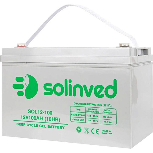 Аккумулятор Solinved GEL 12V (12V/100Ah/1200Wh) (SLG100-12)