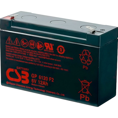 Аккумулятор CSB AGM 6V (6V/12Ah/72Wh) (GP6120)