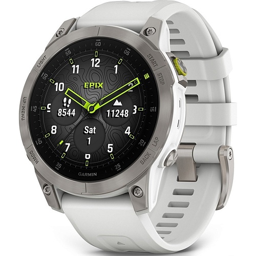 Смарт-годинник Garmin Epix (Gen 2) Sapphire Edition 47mm White Titanium with Carrera White Band (010-02582-20/21) - придбати в Дніпрі, Україні: ціна, характеристики | інтернет-магазин TOUCH