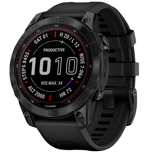 Смарт-часы Garmin Fenix 7 Sapphire Solar Edition Black DLC Titanium with Black Band (010-02540-34/35)