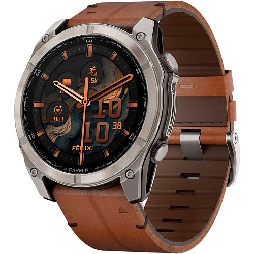 Смарт-годинник Garmin Fenix 8 AMOLED Sapphire 51mm Titanium with Chestnut Leather Band (010-02905-40) - придбати в Дніпрі, Україні: ціна, характеристики | інтернет-магазин TOUCH