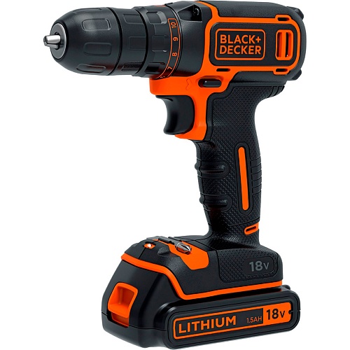 Дрель-шуруповерт Black+Decker BDCDC18KB 18V 2x1.5Ah
