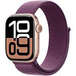 Смарт-часы Apple Watch Series 10 GPS 42mm Rose Gold Aluminum Case with Plum Sport Loop (MWWK3)