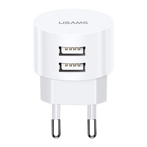 Мережевий зарядний пристрій Usams T20 2USB 2.1A (White) - придбати в Дніпрі, Україні: ціна, характеристики | інтернет-магазин TOUCH