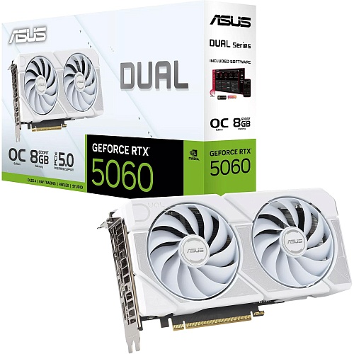 Відеокарта Asus Dual GeForce RTX 5060 8GB OC Edition White (DUAL-RTX5060-O8G-WHITE) UA - придбати в Дніпрі, Україні: ціна, характеристики | інтернет-магазин TOUCH
