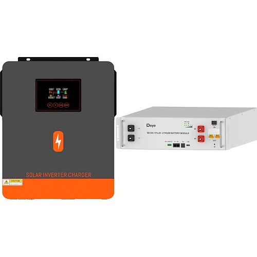 Гибридный солнечный инвертор Powmr POW-HVM6.2M-48V-N + АКБ Deye LiFePO4 5120Wh (POW-HVM6.2M-48V-N+SE-G5.1 Pro-B)