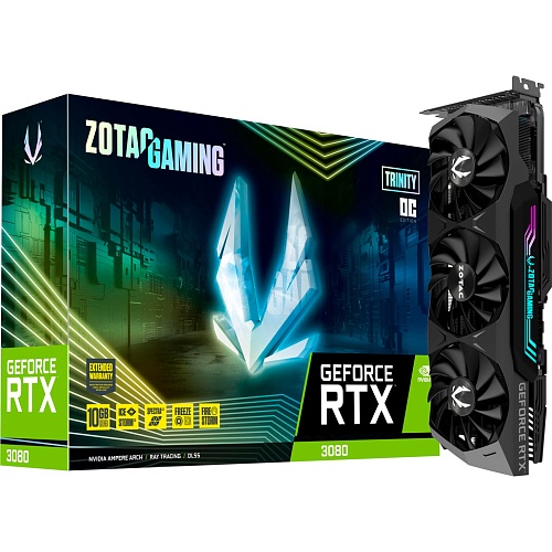 Відеокарта Zotac Gaming GeForce RTX 3080 Trinity OC LHR (ZT-A30800J-10PLHR) - придбати в Дніпрі, Україні: ціна, характеристики | інтернет-магазин TOUCH