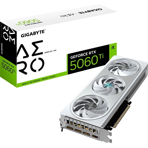 Видеокарта Gigabyte GeForce RTX 5060 Ti AERO OC 16G (GV-N506TAERO OC-16GD) UA
