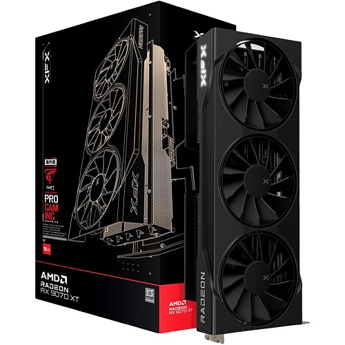 Видеокарта XFX Swift AMD Radeon RX 9070 XT Triple Fan Gaming Edition Black (RX-97TSWF3B9) EU