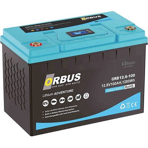 Акумулятор ORBUS LiFePO4 12V (12.8V/100Ah/1280Wh) (LIT12-100) - придбати в Дніпрі, Україні: ціна, характеристики | інтернет-магазин TOUCH