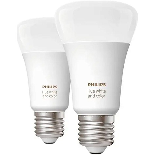 Умная лампочка Philips Hue E27 White and Color 2шт (8718699673284)