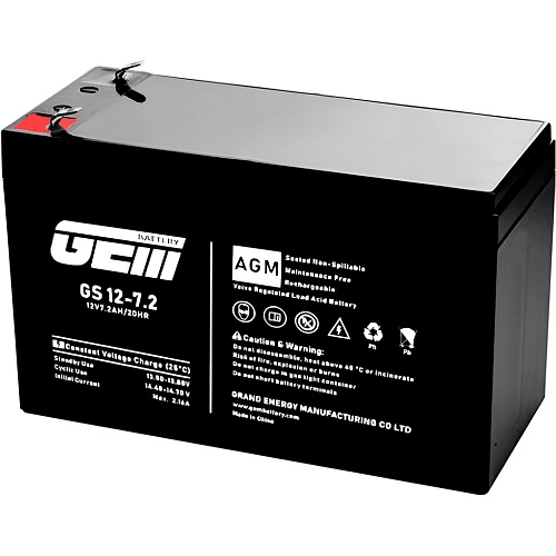 Аккумулятор GEM GS 12-7.2 AGM 12V (12V/7.2A/h/86Wh)