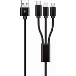 Кабель Proove Triple Connection 3 in 1 USB-A to USB-C/Lightning/Micro-USB 3A 1.2m Black (CCTC20001501)