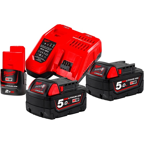 Аккумуляторы к электроинструменту + зарядное устройство Milwaukee M18 NRG-502 (4933459217)