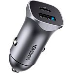 Автомобильное зарядное устройство Ugreen CD130 Dual USB Car Charger 20W 3A Space Gray (30780)