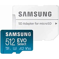 Карта памяти Samsung microSDXC EVO Select 512GB Class 10 UHS-I U3 V30 A2 + SD Adapter (MB-ME512KA) Карта памяти Samsung microSDXC EVO Select 512GB Class 10 UHS-I U3 V30 A2 + SD Adapter (MB-ME512KA)