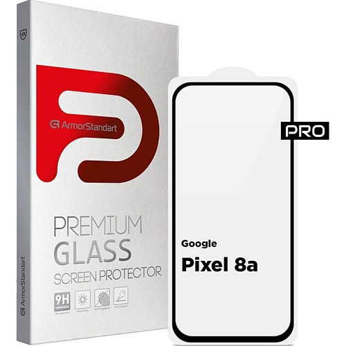 Защитное стекло ArmorStandart Full Pro Glass для Google Pixel 8a Black (ARM77800)